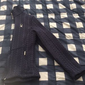 Spyder navy cable core zip up jacket